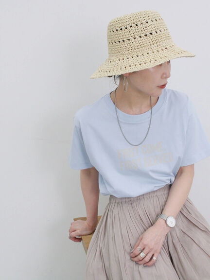 プリントTシャツ（オフホワイト/チャコールグレー/サックスブルー/ラベンダー/Ｓグレー）｜Samansa Mos2 blue（サマンサモスモス ブルー）通販