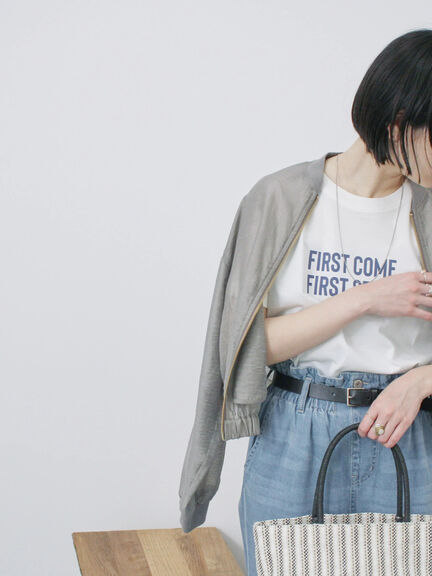 プリントTシャツ（オフホワイト/チャコールグレー/サックスブルー/ラベンダー/Ｓグレー）｜Samansa Mos2 blue（サマンサモスモス ブルー）通販