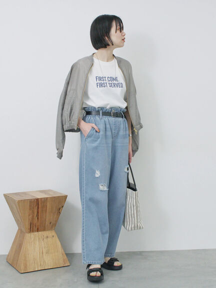 プリントTシャツ（オフホワイト/チャコールグレー/サックスブルー/ラベンダー/Ｓグレー）｜Samansa Mos2 blue（サマンサモスモス ブルー）通販