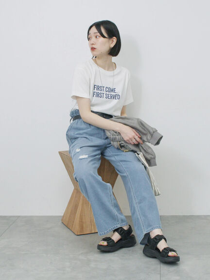 プリントTシャツ（オフホワイト/チャコールグレー/サックスブルー/ラベンダー/Ｓグレー）｜Samansa Mos2 blue（サマンサモスモス ブルー）通販