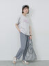 プリントTシャツ（オフホワイト/チャコールグレー/サックスブルー/ラベンダー/Ｓグレー）｜Samansa Mos2 blue（サマンサモスモス ブルー）通販