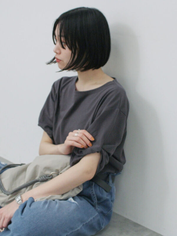 ツイストスリーブアソートTシャツ（チャコールグレー）｜Samansa Mos2 blue（サマンサモスモス ブルー）通販