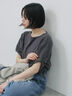 ツイストスリーブアソートTシャツ（チャコールグレー）｜Samansa Mos2 blue（サマンサモスモス ブルー）通販