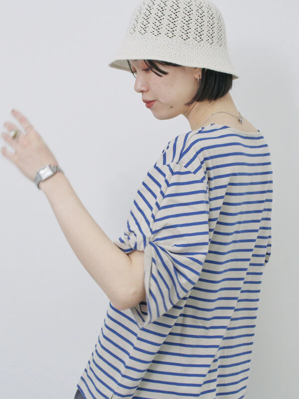 ツイストスリーブアソートTシャツ（ブルー）｜Samansa Mos2 blue（サマンサモスモス ブルー）通販