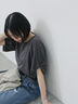 ツイストスリーブアソートTシャツ（オフホワイト/チャコールグレー/ブラック/ブルー/プラム）｜Samansa Mos2 blue（サマンサモスモス ブルー）通販