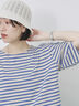 ツイストスリーブアソートTシャツ（オフホワイト/チャコールグレー/ブラック/ブルー/プラム）｜Samansa Mos2 blue（サマンサモスモス ブルー）通販