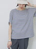 ツイストスリーブアソートTシャツ（オフホワイト/チャコールグレー/ブラック/ブルー/プラム）｜Samansa Mos2 blue（サマンサモスモス ブルー）通販