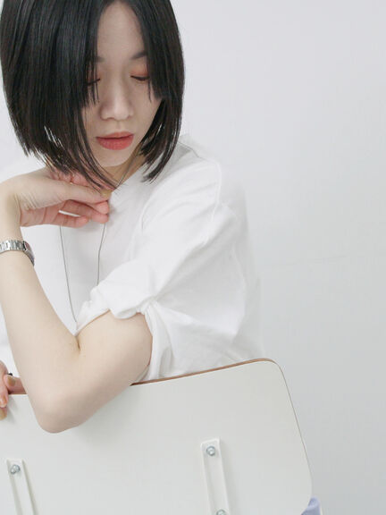 ツイストスリーブアソートTシャツ（オフホワイト/チャコールグレー/ブラック/ブルー/プラム）｜Samansa Mos2 blue（サマンサモスモス ブルー）通販