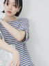 ツイストスリーブアソートTシャツ（オフホワイト/チャコールグレー/ブラック/ブルー/プラム）｜Samansa Mos2 blue（サマンサモスモス ブルー）通販