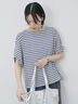 ツイストスリーブアソートTシャツ（オフホワイト/チャコールグレー/ブラック/ブルー/プラム）｜Samansa Mos2 blue（サマンサモスモス ブルー）通販