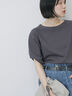 ツイストスリーブアソートTシャツ（オフホワイト/チャコールグレー/ブラック/ブルー/プラム）｜Samansa Mos2 blue（サマンサモスモス ブルー）通販