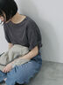 ツイストスリーブアソートTシャツ（オフホワイト/チャコールグレー/ブラック/ブルー/プラム）｜Samansa Mos2 blue（サマンサモスモス ブルー）通販