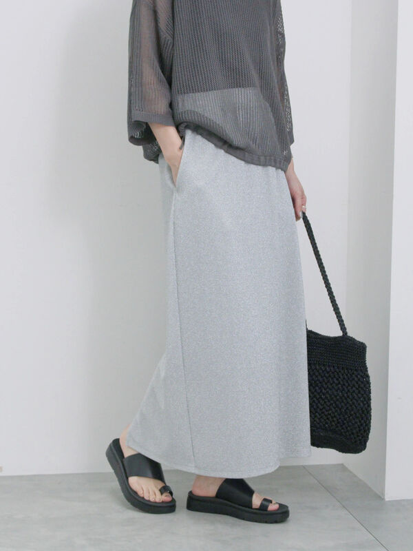 まぁ様 ご購入予定品 セール】 ラメナロースカート（シルバー/ブラック/ブルー