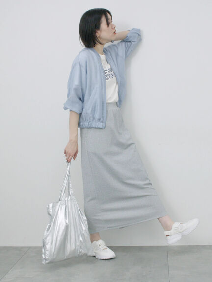 ラメナロースカート（シルバー/ブラック/ブルー）｜Samansa Mos2 blue（サマンサモスモス ブルー）通販