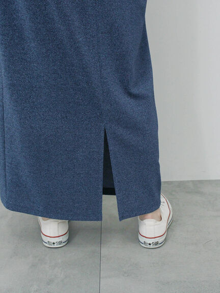 ラメナロースカート（シルバー/ブラック/ブルー）｜Samansa Mos2 blue（サマンサモスモス ブルー）通販
