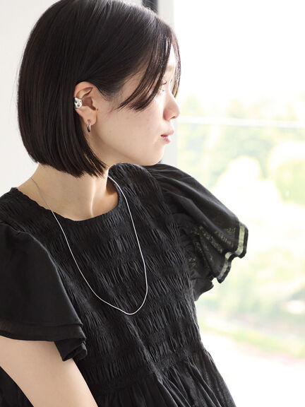 【Made in India】シャーリングブラウス（オフホワイト/ブラック/ブルー）｜Samansa Mos2 blue（サマンサモスモス ブルー）通販