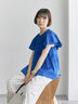 【Made in India】シャーリングブラウス（オフホワイト/ブラック/ブルー）｜Samansa Mos2 blue（サマンサモスモス ブルー）通販