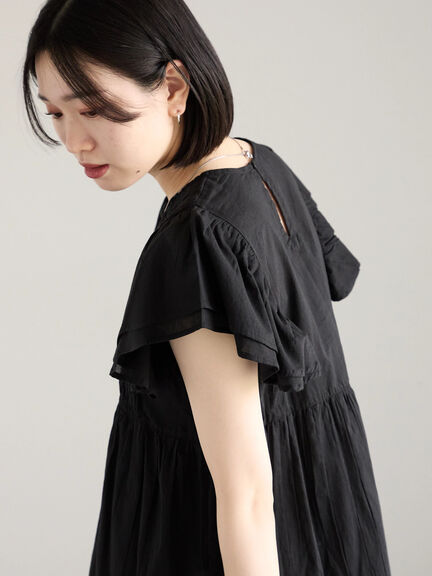 【Made in India】シャーリングブラウス（オフホワイト/ブラック/ブルー）｜Samansa Mos2 blue（サマンサモスモス ブルー）通販