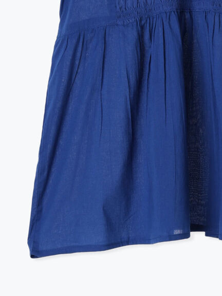 【Made in India】シャーリングブラウス（オフホワイト/ブラック/ブルー）｜Samansa Mos2 blue（サマンサモスモス ブルー）通販
