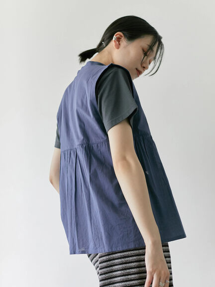 【Made in India】リボンベスト（オフホワイト/ブラック/ネイビー）｜Samansa Mos2 blue（サマンサモスモス ブルー）通販