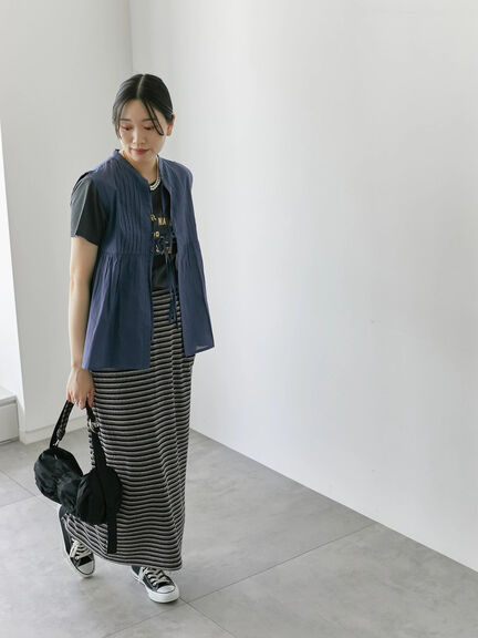 【Made in India】リボンベスト（オフホワイト/ブラック/ネイビー）｜Samansa Mos2 blue（サマンサモスモス ブルー）通販