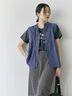 【Made in India】リボンベスト（オフホワイト/ブラック/ネイビー）｜Samansa Mos2 blue（サマンサモスモス ブルー）通販