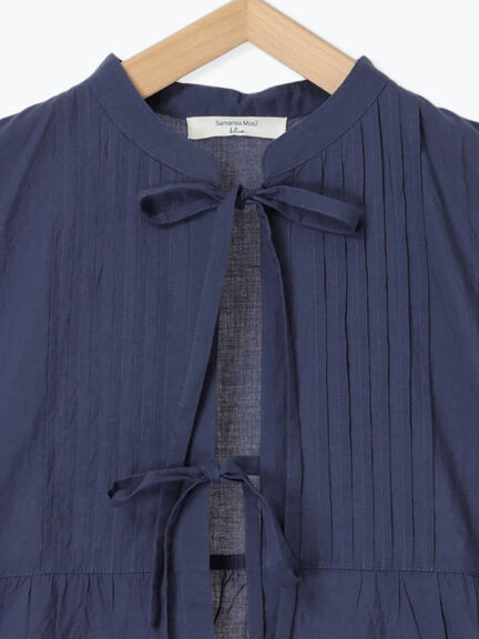 【Made in India】リボンベスト（オフホワイト/ブラック/ネイビー）｜Samansa Mos2 blue（サマンサモスモス ブルー）通販