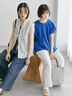 【Made in India】リボンベスト（オフホワイト/ブラック/ネイビー）｜Samansa Mos2 blue（サマンサモスモス ブルー）通販