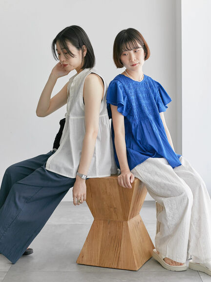 【Made in India】リボンベスト（オフホワイト/ブラック/ネイビー）｜Samansa Mos2 blue（サマンサモスモス ブルー）通販