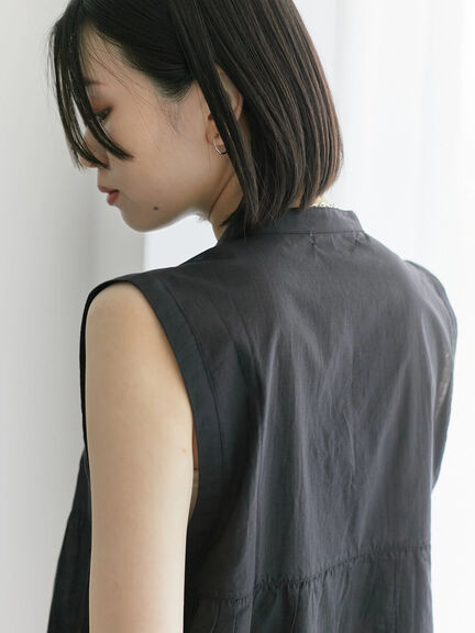【Made in India】リボンベスト（オフホワイト/ブラック/ネイビー）｜Samansa Mos2 blue（サマンサモスモス ブルー）通販