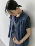 【Made in India】リボンベスト（オフホワイト/ブラック/ネイビー）｜Samansa Mos2 blue（サマンサモスモス ブルー）通販