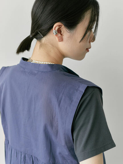 【Made in India】リボンベスト（オフホワイト/ブラック/ネイビー）｜Samansa Mos2 blue（サマンサモスモス ブルー）通販