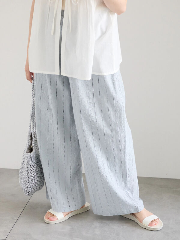 【Made in India】シフリーパンツ（サックスブルー）｜Samansa Mos2 blue（サマンサモスモス ブルー）通販