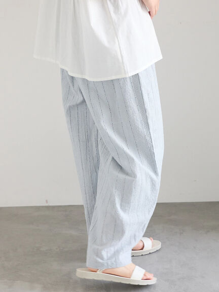 【Made in India】シフリーパンツ（オフホワイト/ブラック/サックスブルー）｜Samansa Mos2 blue（サマンサモスモス ブルー）通販