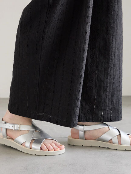 【Made in India】シフリーパンツ（オフホワイト/ブラック/サックスブルー）｜Samansa Mos2 blue（サマンサモスモス ブルー）通販