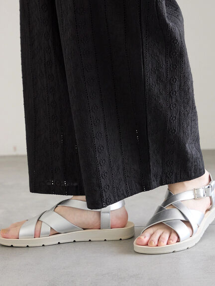 【Made in India】シフリーパンツ（オフホワイト/ブラック/サックスブルー）｜Samansa Mos2 blue（サマンサモスモス ブルー）通販