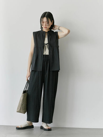 【Made in India】シフリーパンツ（オフホワイト/ブラック/サックスブルー）｜Samansa Mos2 blue（サマンサモスモス ブルー）通販