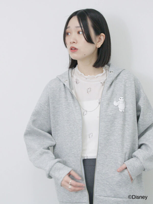 【Disney】ベイマックス/ワンポイントジップパーカー（ＴＯＰグレー）｜Samansa Mos2 blue（サマンサモスモス ブルー）通販