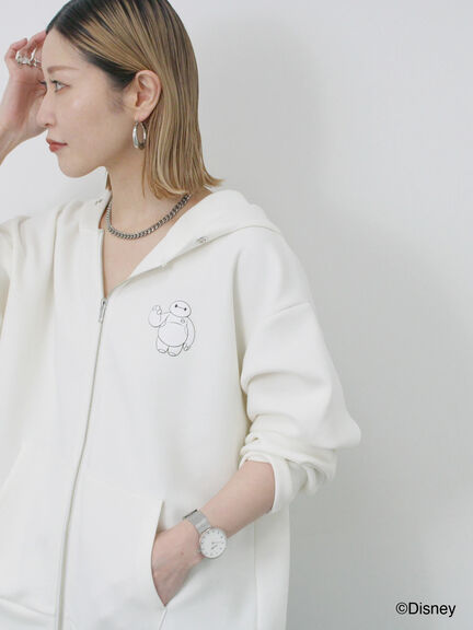 【Disney】ベイマックス/ワンポイントジップパーカー（オフホワイト/サックスブルー/ＴＯＰグレー）｜Samansa Mos2 blue（サマンサモスモス ブルー）通販