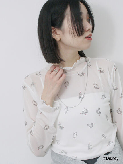 【Disney】ベイマックス/総柄シアーインナー（オフホワイト/サックスブルー）｜Samansa Mos2 blue（サマンサモスモス ブルー）通販