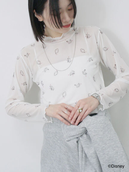 【Disney】ベイマックス/総柄シアーインナー（オフホワイト/サックスブルー）｜Samansa Mos2 blue（サマンサモスモス ブルー）通販