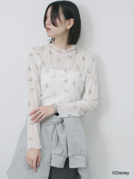 【Disney】ベイマックス/総柄シアーインナー（オフホワイト/サックスブルー）｜Samansa Mos2 blue（サマンサモスモス ブルー）通販
