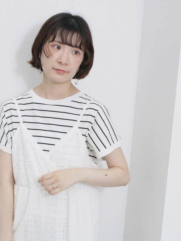 【USAコットン】アソートフレンチスリーブT（ブラック）｜Samansa Mos2 blue（サマンサモスモス ブルー）通販