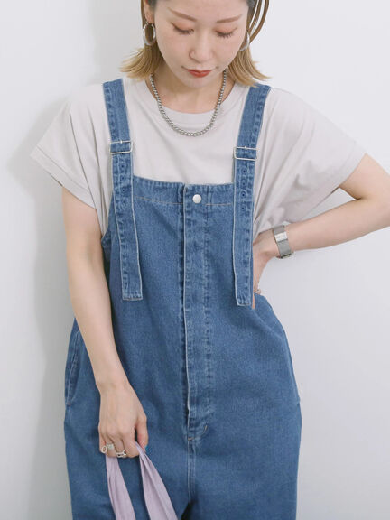 【USAコットン】アソートフレンチスリーブT（グレー/ブラック/ブラウン/グリーン/パープル）｜Samansa Mos2 blue（サマンサモスモス ブルー）通販