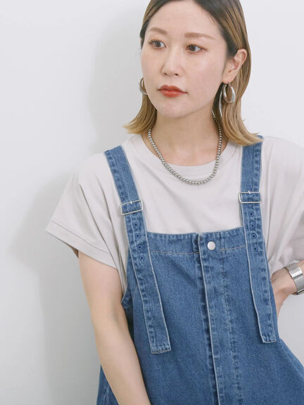 【USAコットン】アソートフレンチスリーブT（グレー/ブラック/ブラウン/グリーン/パープル）｜Samansa Mos2 blue（サマンサモスモス ブルー）通販