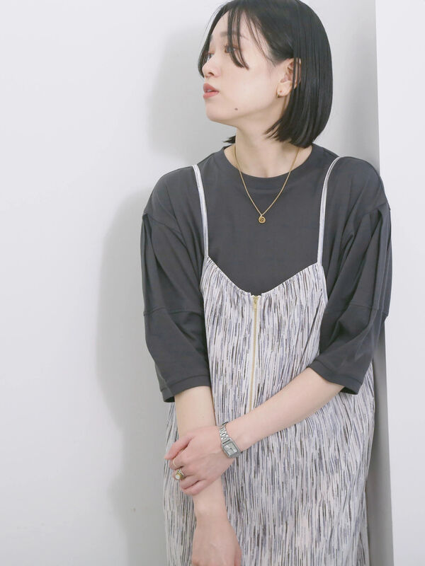 【USAコットン】ランタンスリーブTシャツ（チャコールグレー）｜Samansa Mos2 blue（サマンサモスモス ブルー）通販