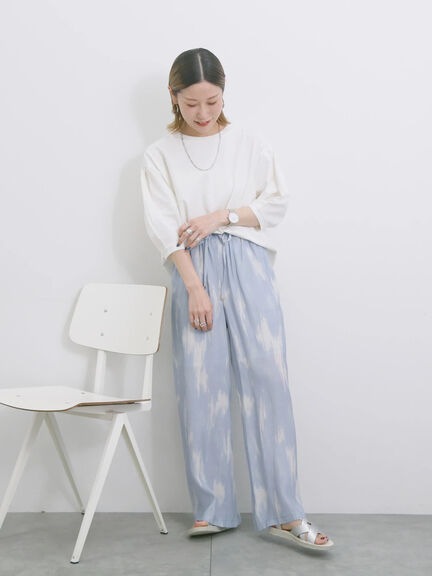 【USAコットン】ランタンスリーブTシャツ（オフホワイト/チャコールグレー/グリーン）｜Samansa Mos2 blue（サマンサモスモス ブルー）通販