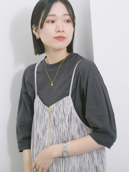 【USAコットン】ランタンスリーブTシャツ（オフホワイト/チャコールグレー/グリーン）｜Samansa Mos2 blue（サマンサモスモス ブルー）通販