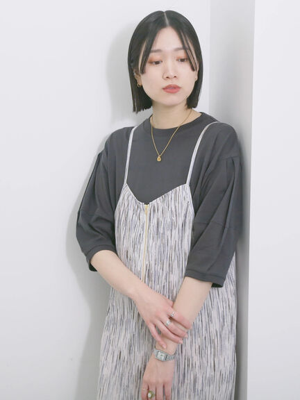 【USAコットン】ランタンスリーブTシャツ（オフホワイト/チャコールグレー/グリーン）｜Samansa Mos2 blue（サマンサモスモス ブルー）通販
