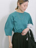 【USAコットン】ランタンスリーブTシャツ（オフホワイト/チャコールグレー/グリーン）｜Samansa Mos2 blue（サマンサモスモス ブルー）通販